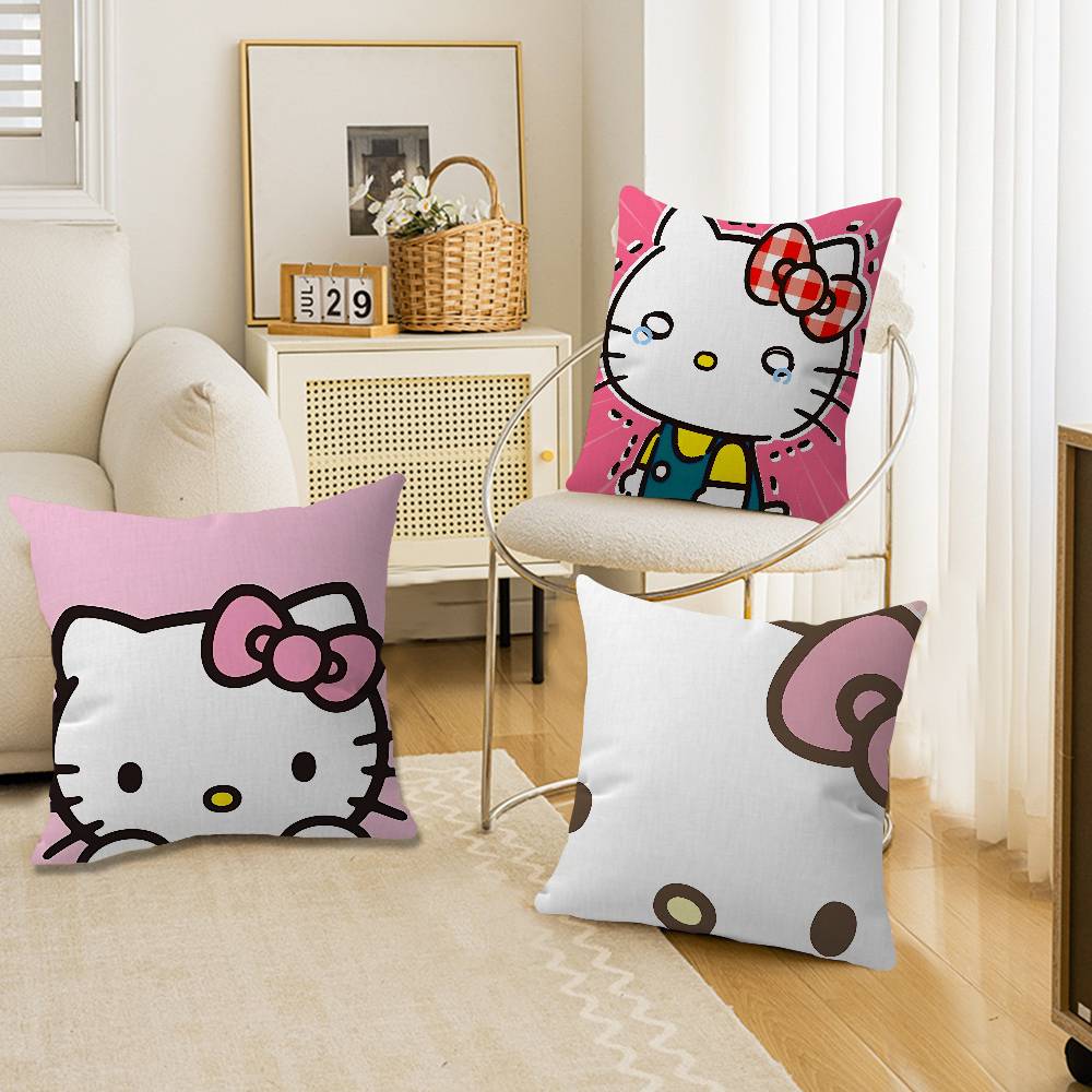 Cute H-Hello K-Kitty Cartoon Cushion Cover Inches Farmhouse Decor Home Throw Pillow Covers For Couch Decorations