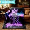1PC Custom Name Blanket Colorado Baseball Flannel blankets Patterns Throw Blanket All-Season Soft Gift for Couch, Bed, Camping, Birthday gifts