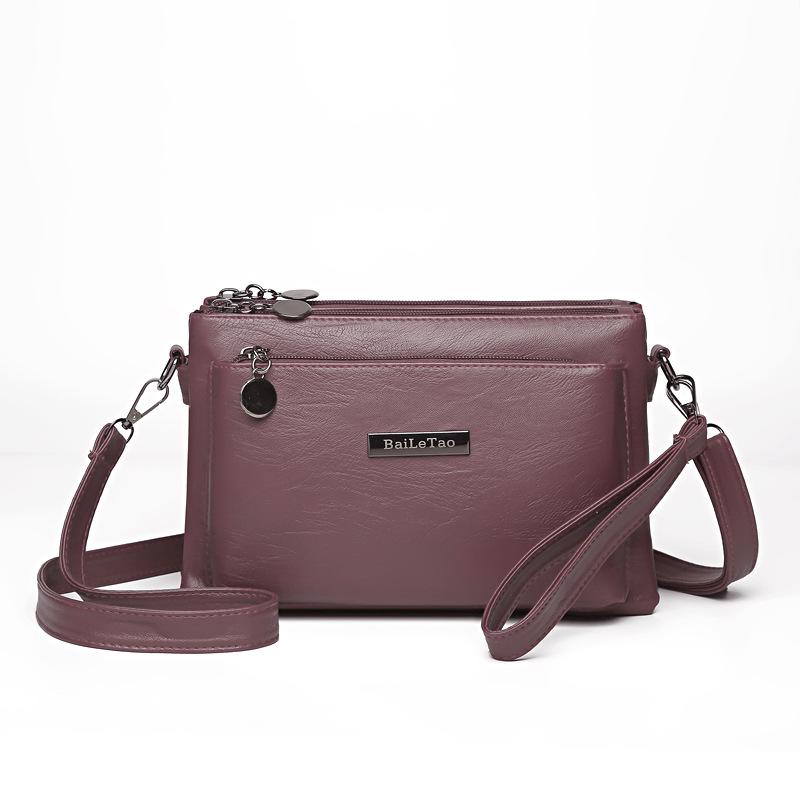 Women's Soft Leather Waterproof Crossbody Bag - 2026 Summer Fashion, Multi-layer, Versatile Single Shoulder Small Square Design