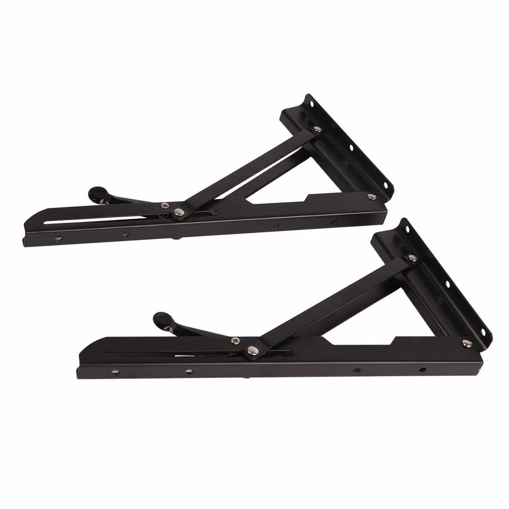 2PCS Metal Folding Shelf Brackets Wall Mounted Collapsible Triangular Stand for Table Work