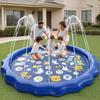 Baby Splash Pad Toddler Sprinkler Pool Interactive Kids Water Sprinkler Pad Outdoor Water Play Mat for Garden Lawn
