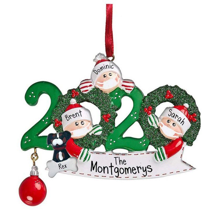 Colorful 2020 Christmas Tree Ornament Quarantine Family Xmas Lockdown Decoration For Lasting Memories