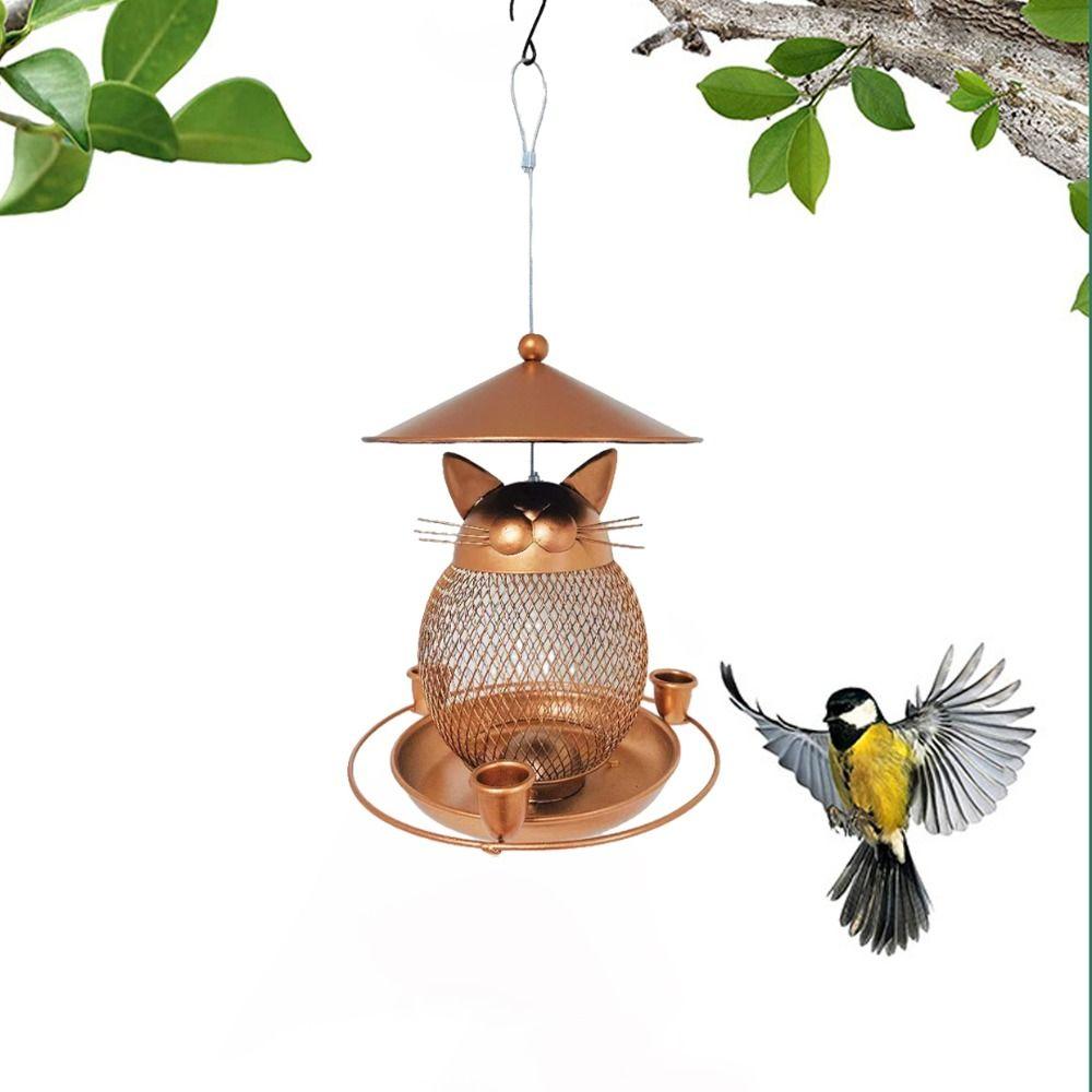 Cat-Shaped Parrot Feeding Station Cute Bird Water Bowl Bird Raising Tool Bird Feeder  Outdoor