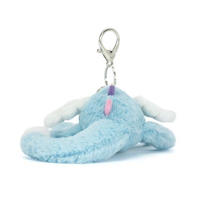 Jellycat Sky Dragon Bag Charm Baby Blue White Wings Soft Plush Keychain