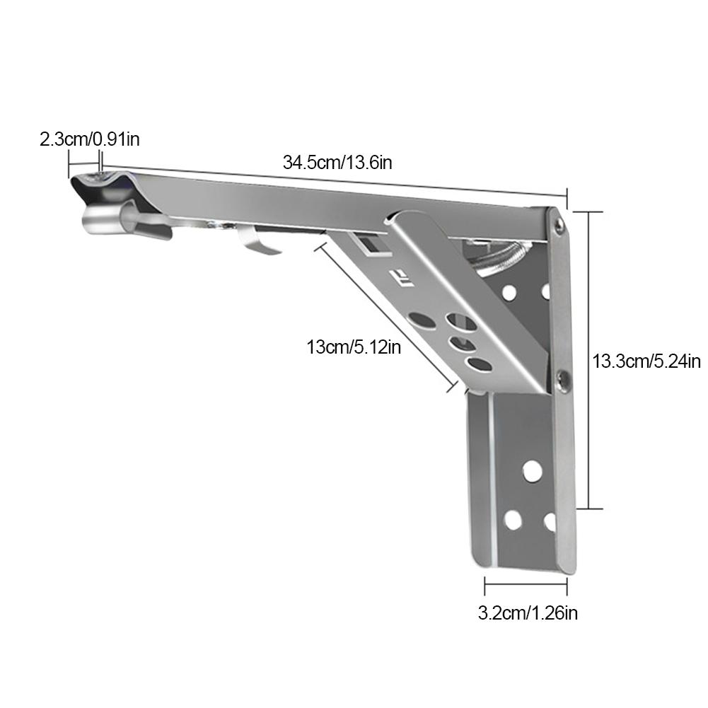 8/10/12/14Inch Triangle Folding Angle Bracket Adjustable Wall Mounted Shelf Brackets Heavy Duty Metal Collapsible Shelf Bracket