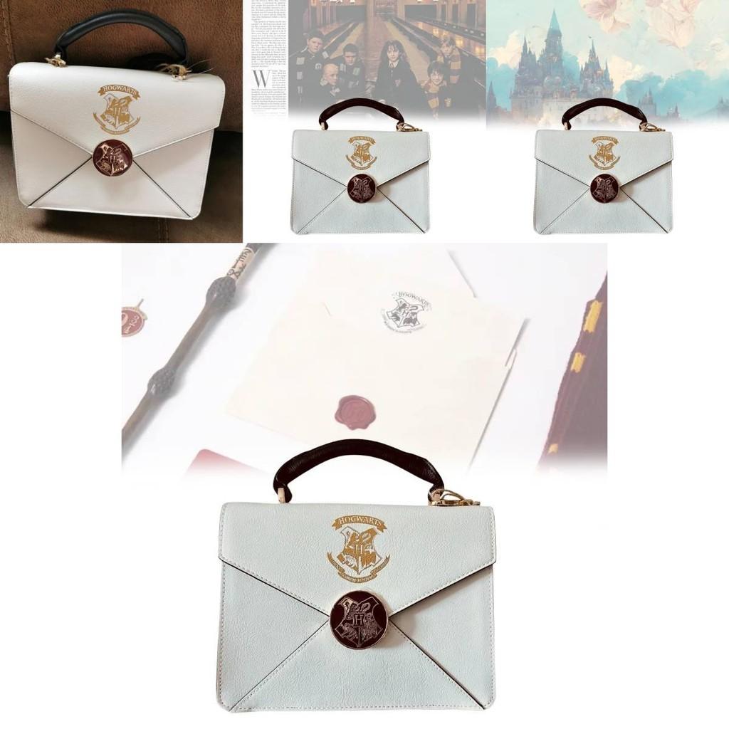 Elegante Borsa a Tracolla Bianca in PU Ispirata a Hogwarts a Tema Harry Potter per un Uso Quotidiano alla Moda