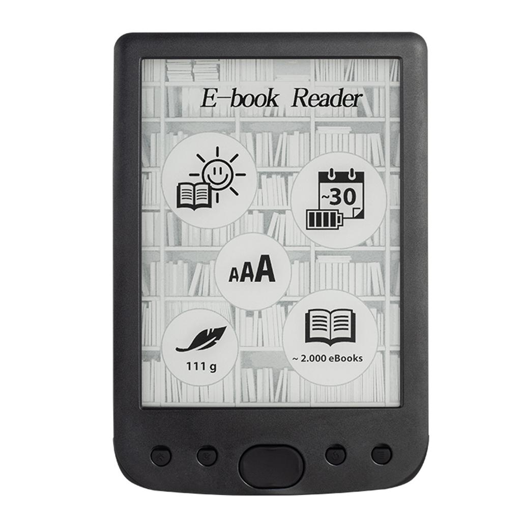 6 E-Book-Reader Augenfreundlicher E-Reader mit E-Ink-Bildschirm Tragbarer Audio-Video-PDF-Reader Eingebauter Lautsprecher für