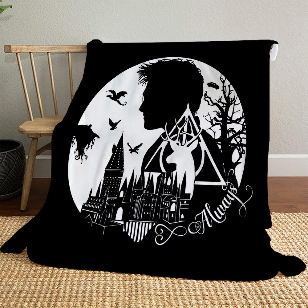 1pc Hogwarts Always Deathly Hallows Outdoor Flannel Throw Blanket All Season Soft Warmth,Home Decor 1031045