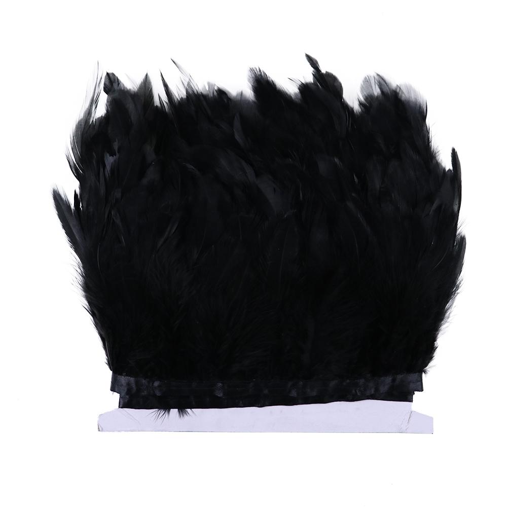 1M 5M 10M Natürliches Hahnenfedern-Besatz 10-15Cm Weiße Federnband Für Basteln Karnevalsparty Kleiderdekoration Zubehör