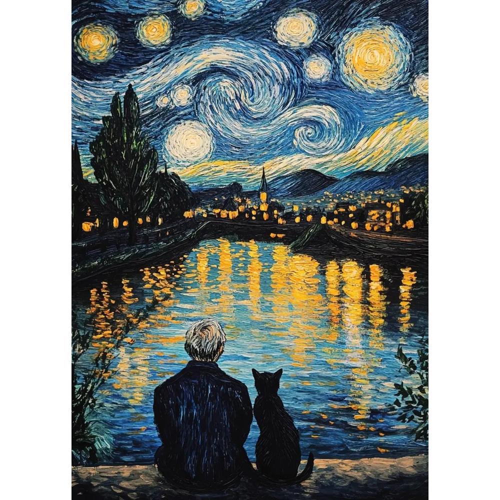 Abstract Van Gogh Landscape Poster Prints Sydney Opera House Starry Night Canvas Painting Wall Art for Living Room Home Decor