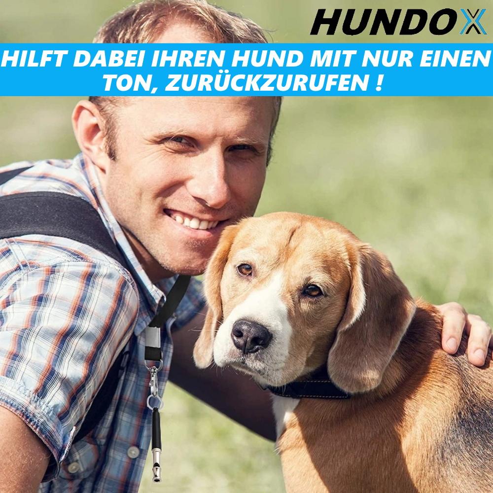 HUNDOX Hundepfeife Hochfrequenzpfeife lautlos + Klicker+ Schlüsselband [2er Set]