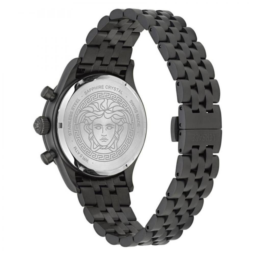 Versace Hellenyium Chronograph Quartz Black Dial Watch Vecfa0624