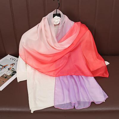 45*145cm Farbverlauf Farbe Chiffon Weich Damen Schal Schal Dekorieren Schals Atmungsaktiv Sonnenschutz Elegante Dame Vielseitiges Bandana