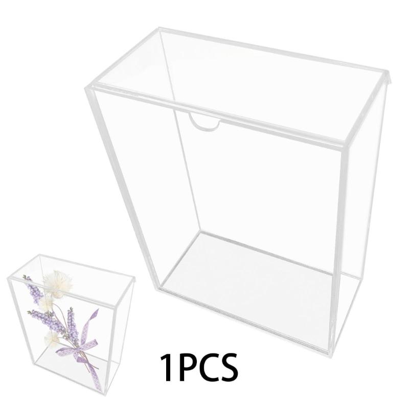 Modern Transparent Desktop Display Case Storage Box Artistic Design For Stationery Cosmetics Small Items Arrangement