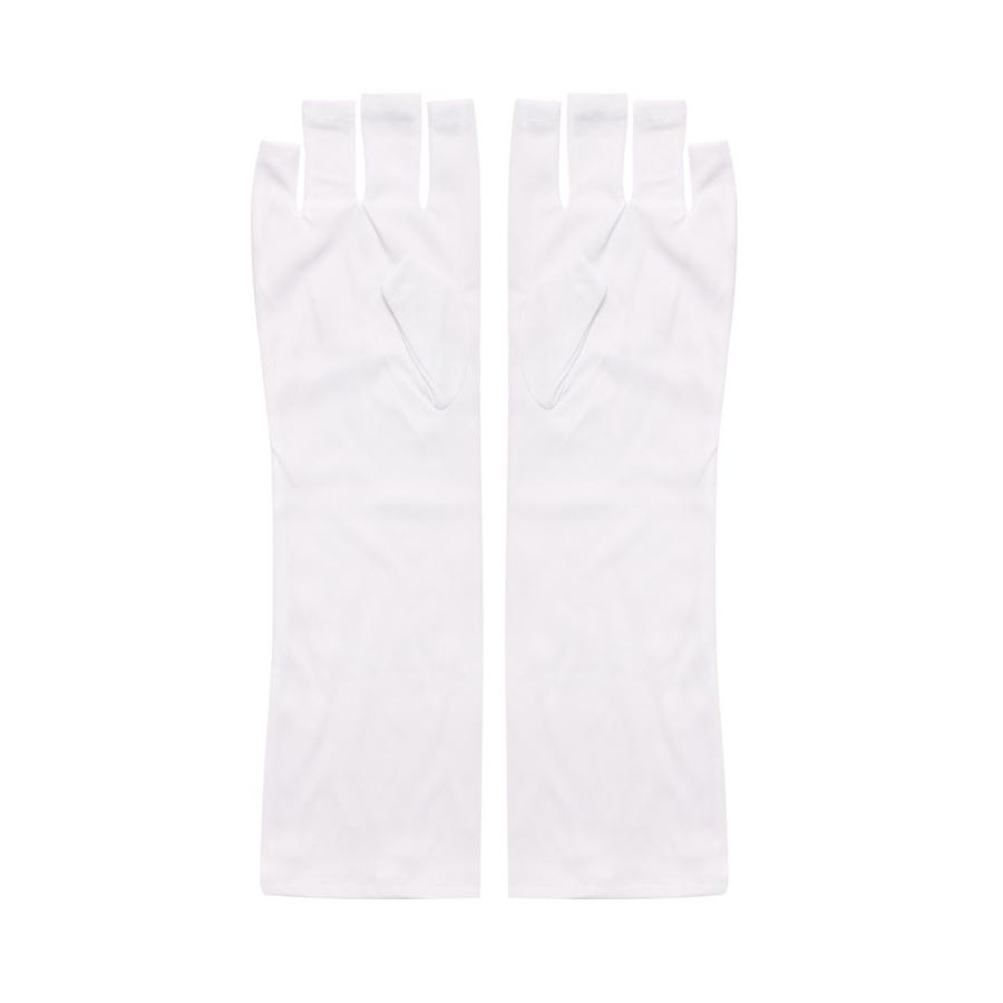 Nail Art UV Protection Gloves for UV LED Lamp Nail Dryer Light Radiation Protection, Nail Art Tool Open-toed White