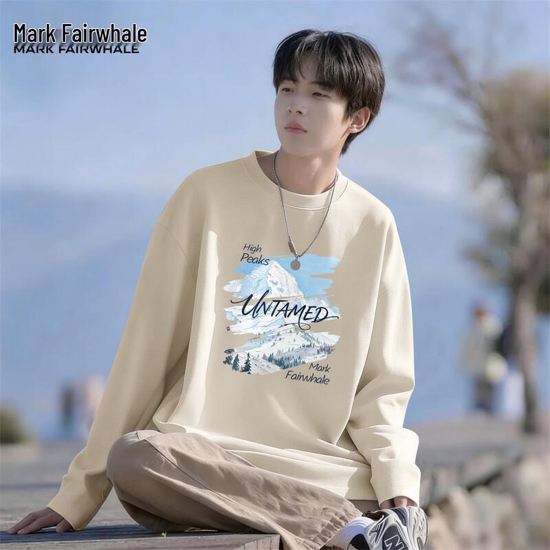 Mark Fairwhale Men's Cotton Loose Fit Long-Sleeve T-Shirt