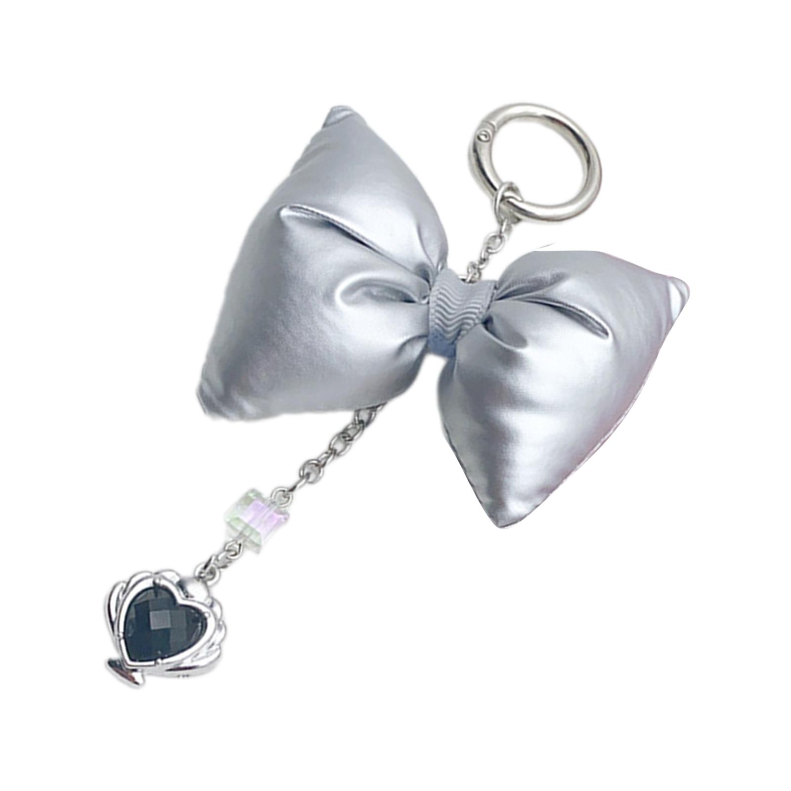 Элегантный плюшевый бант брелок-шарм с кулоном в виде сердца из бисера брелок для сумки — фото 9