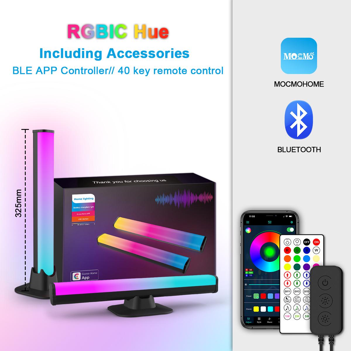 

RGB светодиодная настольная лампа Bluetooth с WiFi и USB Black Aluminum RGB 5V USB