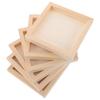 6 Pcs Unfinished Wood Canvas Panel 6x6 Inch Wood Board Small Painting Canvas Frames for DIY Art Projects Acrylics Oil Painting