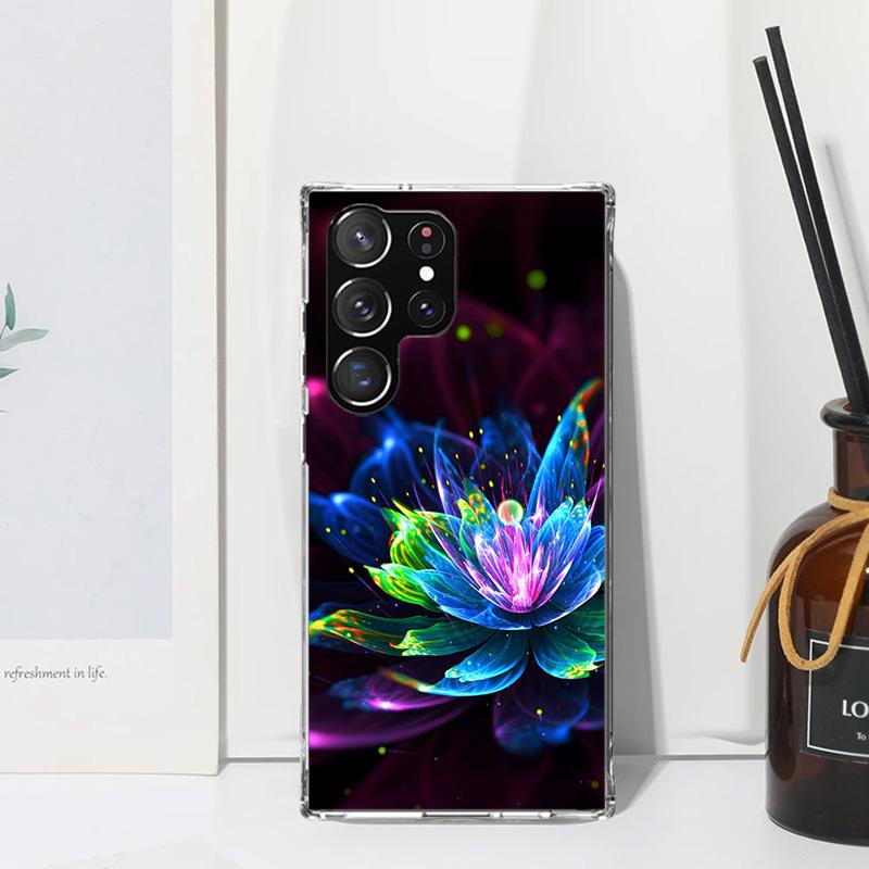 Lotus Blue White Flowers Phone Case For Samsung Galaxy S26 S25 Edge S24 FE S23 S22 Ultra S21 Plus S20 + Art Fundas Back Cover Ga