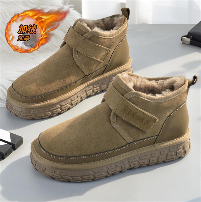 Snow Boots Winter Velvet Warm Cotton Shoes with Integrated Fur and Sub-zero Waterproof and Non-slip Bread Shoes