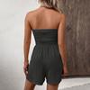 Women's Summer Casual Short Jumpsuit Without Cuffs And With Pockets