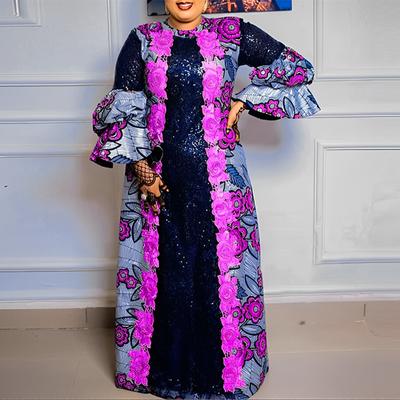 Damen Plus Size Rundhals Bedruckte A-Linie Lockere Kleider