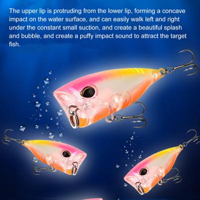 4CM/3G Topwater Fishing Lure with Double Hooks Long Casting Realistic Floating Bionic Artificial Bait Freshwater Saltwater Fishing Accessories
