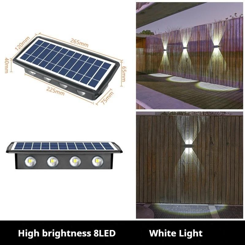 4/6/8LED Solar Wall Lights Waterproof Outdoor Garden Lighting Landscape Spotlights for Villa Courtyard Pathway Illumination