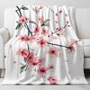 Girl'S Cherry Blossom Wool Blanket Women'S Floral Cherry Blossom Branch Suitable For Bed/Sofa Decoration Soft Plush Blanket