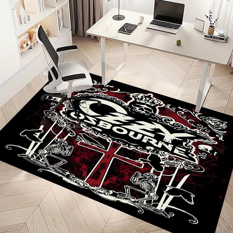 1pc Ozzy Madman Print Area Rug - Soft, Washable Non-Slip Indoor Mat, Living Room, Home Office Decorative Rug,Office Decorative