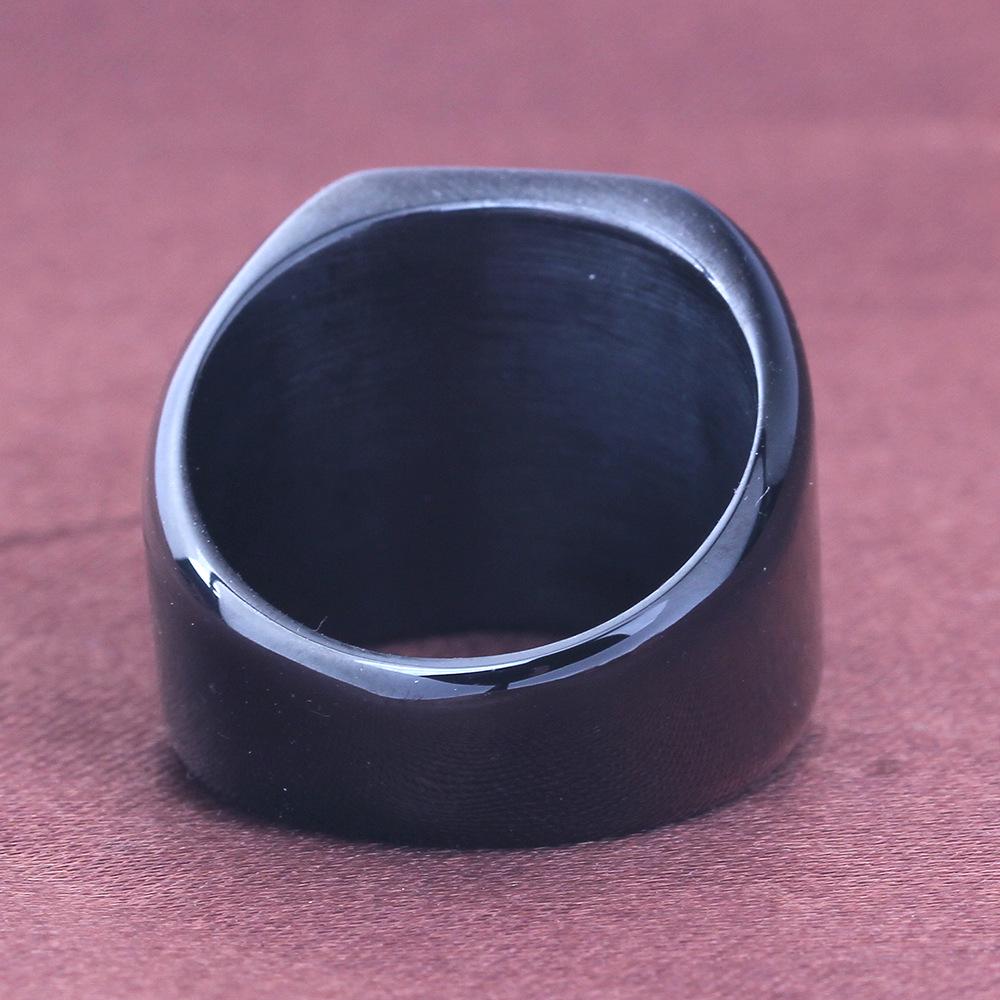 Retro minimalistický 18mm nerezový titanový prsten s laserovým logem