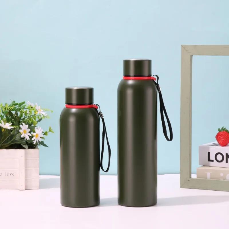 600-1000ml Outdoor Insulated Stainless Steel Bottle, Leakproof Large Capacity Thermos for Camping & Gym