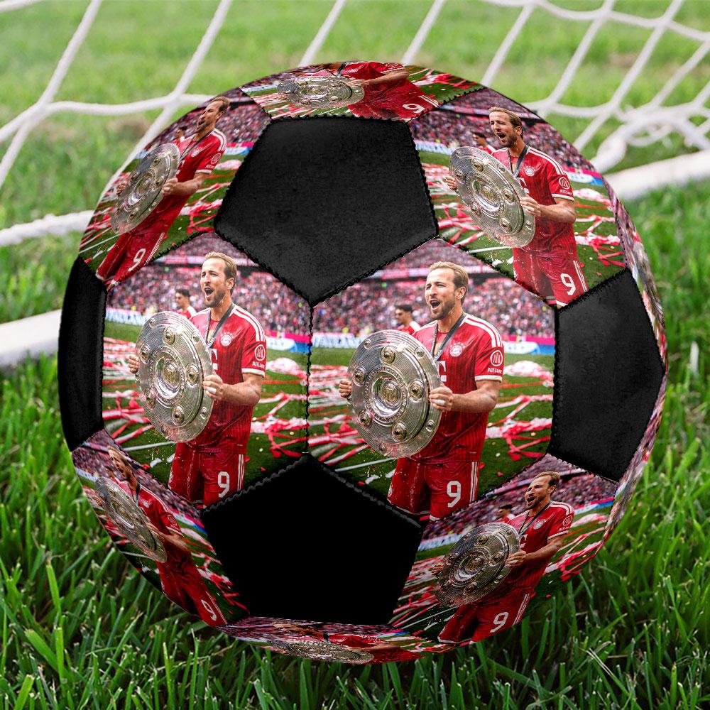 Kane9 Printed Size 5 Soccer Ball, Machine-Stitched PVC, Durable & High Bounce, All Ages Fit, fan merchandise, matches & outdoor use.