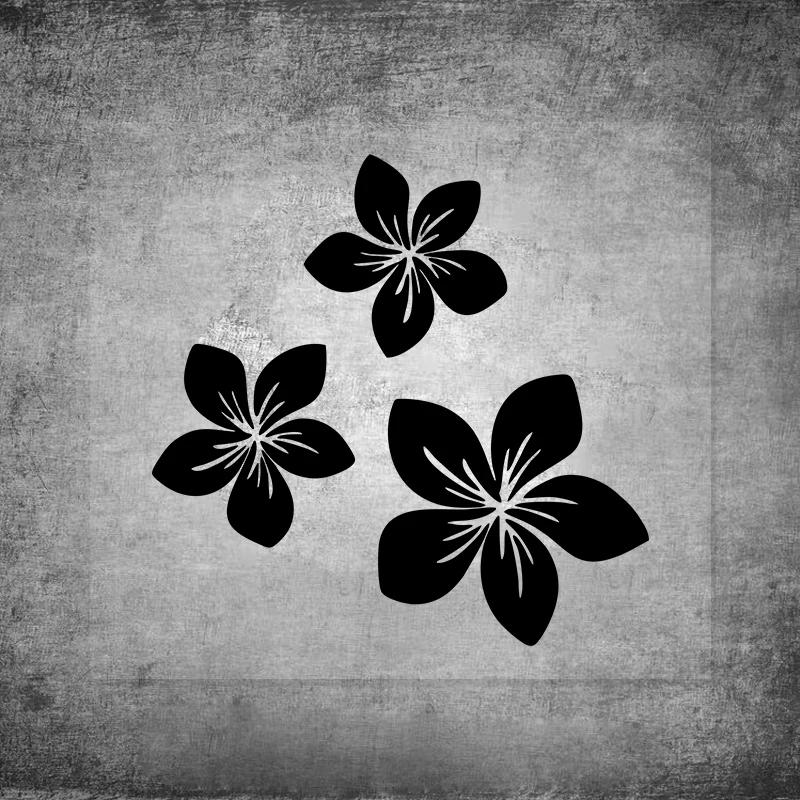 3pcs Pretty Flower Graphics Car Stickers for Rear Window Cover Scratches on Auto Bumper Body Moto Racing Helmet Blossom Decals