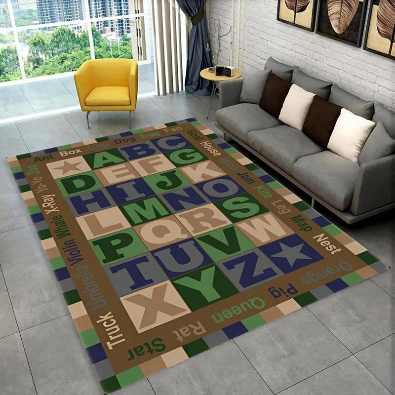 ABC Cartoon Alphabet Kids Bedroom Carpet for Home Living Room Decor Hallway Non-slip Floor Mat Hotel Sofa Coffee Table Area Rugs