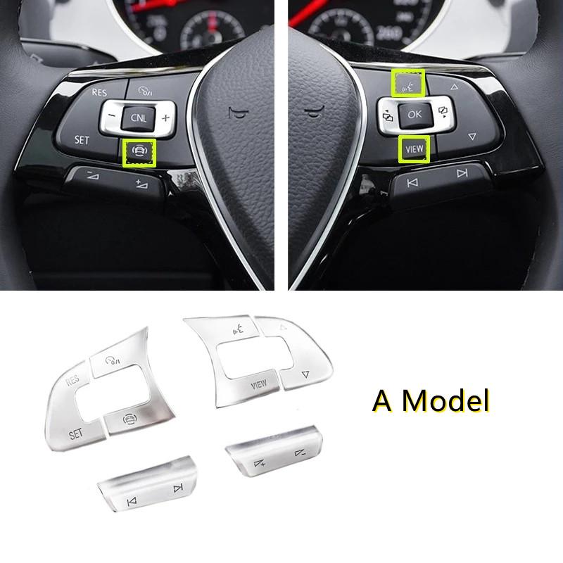 Auto-Innenraum, multifunktionales Lenkrad, ACC-Knopfschalter, Lautstärke, dekorative Tasten-Aufkleber, passend für VW Golf 7 MK7, Passat B8