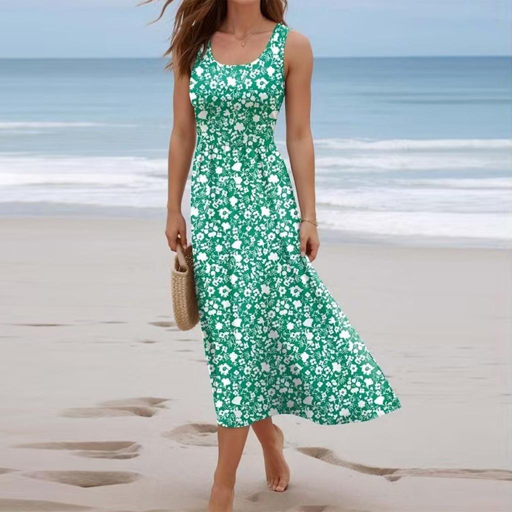 Women's Printed Camisole Sleeveless Comfortable Beach Vacation Dress