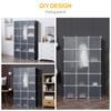 Portable Wardrobe for Bedroom, 15 Cube Closet with Hanging Rail, Modular Storage Cabinet, Plastic Armoire for Space Saving, White and Black