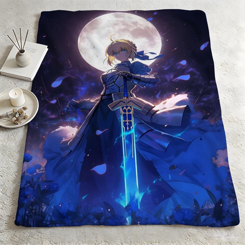 Game FFate Grand Orderr Throw Warm Soft Flannel Blanket Multiuse for Sofa Bed Camping Travel Nap