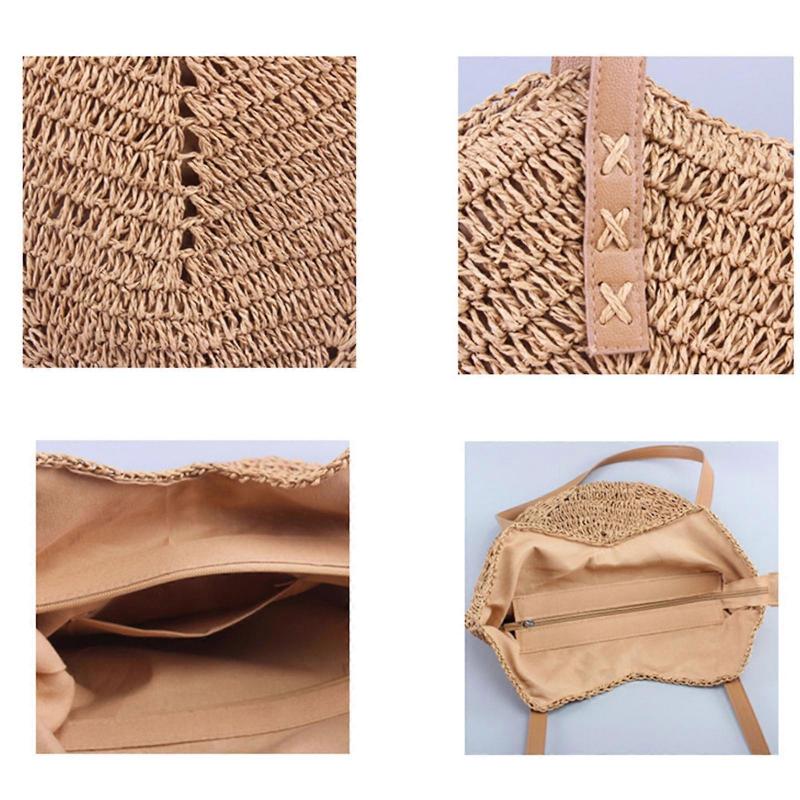 Large Handbag Tote Bag Straw Bag Shoulder Bag Summer Bag for Beach Vacation