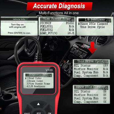 V100 OBD2 čtečka chybových kódů EOBD OBD 2 skener Autodiagnostické nástroje Digitální displej Univerzální 16pinový konektor Plug and Play 12V