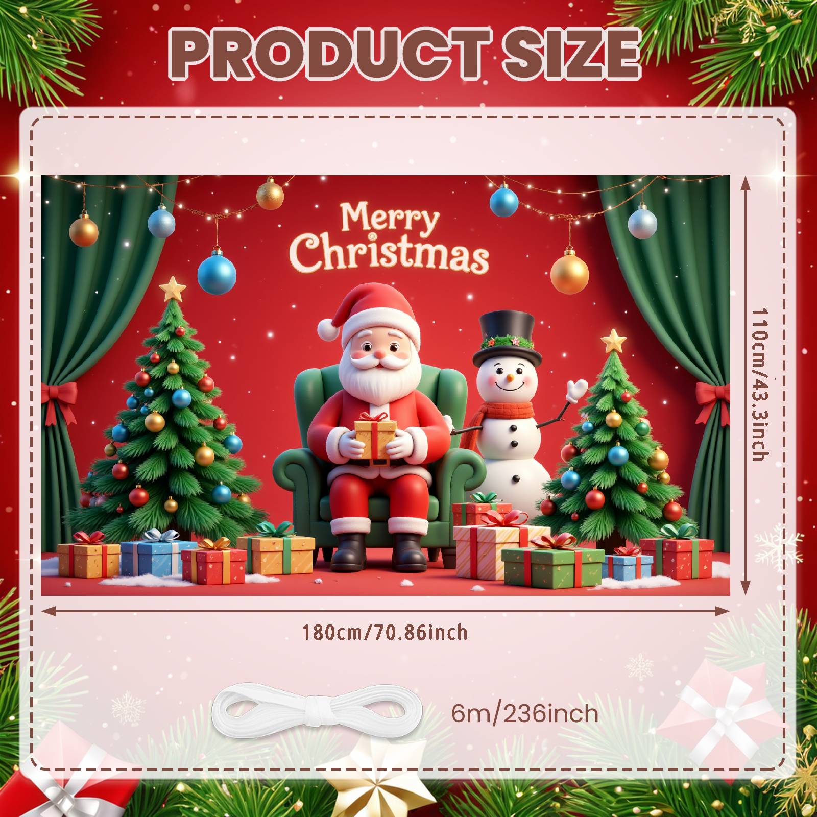 

Merry Christmas Banner Red Theme Snowman Background Christmas Display Santa Claus Design Xmas Event Display For Family Reunion