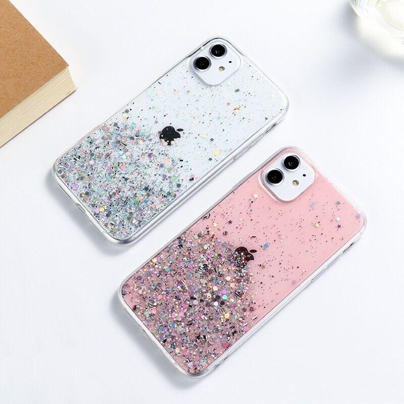 Bling Starry Sky Phone Case For iPhone 16 promax 15 14 Plus 13 12 Pro 11 Xs Max X XR 7 8 SE Glitter Star Shiny Transparent Cover