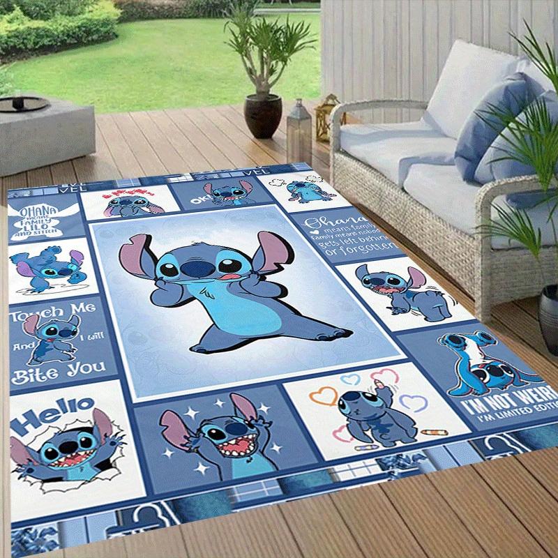 1 Stück Stitch Teppich, Teppich für Wohnbereich, Schlafzimmer und Spielzimmer, Langlebig, Fleckenbeständig und Leicht zu Reinigen, Wohnzimmer