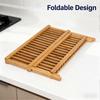 Dish Drying Rack 2-Tier Bamboo Dish Rack for Kitchen Counter Wooden Dish Drainer with Foldable Space-for Dishes, Plates