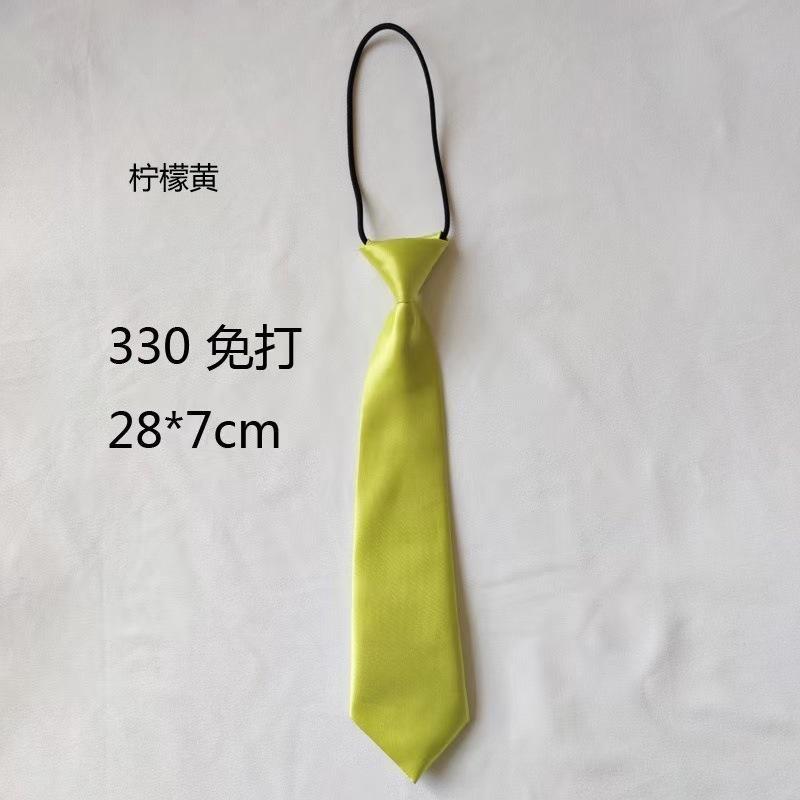Cravată mică cu bandă de cauciuc de 28 cm, culoare solidă, cravată monocromă pentru copii, cravată scurtă, accesorii pentru băieți, cravată pentru uniformă școlară