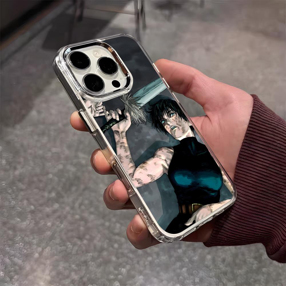 Maki Zenin Jujutsu Kaisen Phone Case For IPhone 17 Air 16 E 15 14 13 12 11 Plus Pro Max Electroplated Transparent Soft Shell