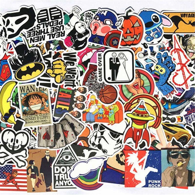 Super zábavných 100 kusů One Piece Mario samolepek na skateboardy a notebooky!