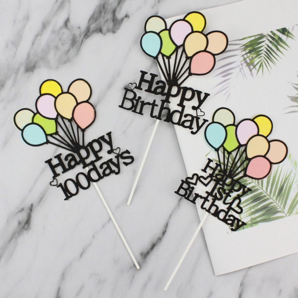Paper Cupcake Toppers Cartoon Happy Birthday Cake Decoration  Kids Party Decor